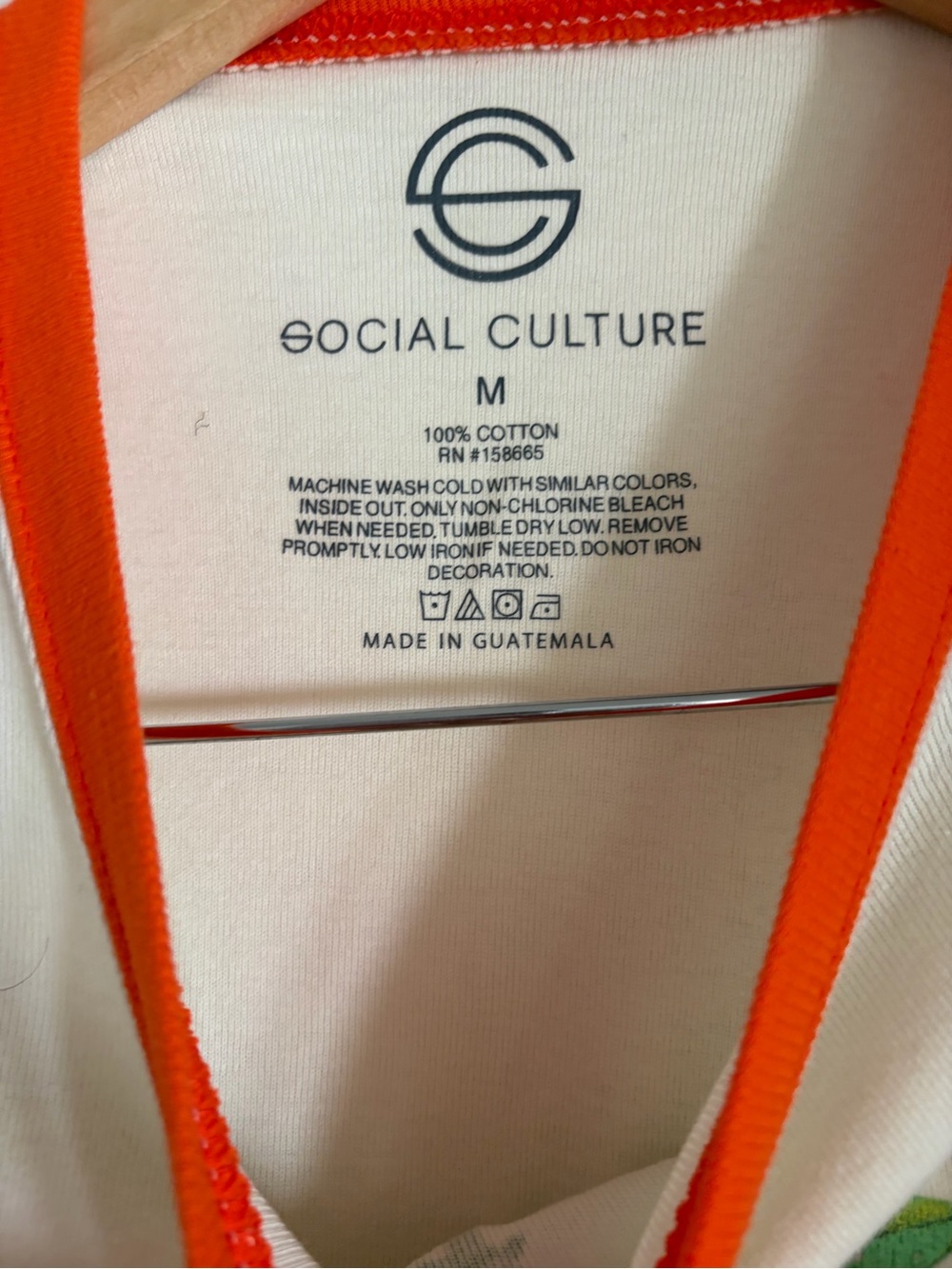 California Orange Graphic Ringer Tee - Cream with Orange Trim - Picture 3 of 4